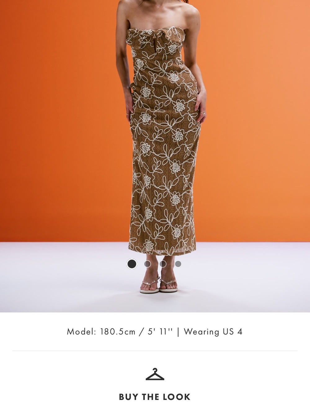 ASOS Strapless Brown Floral Maxi Dress
